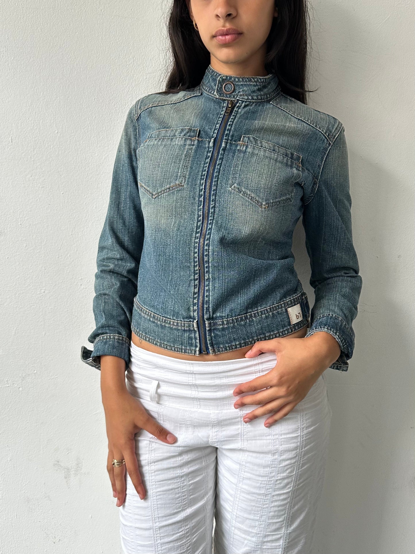 90's Moto Denim Jacket∙ SIZE XS