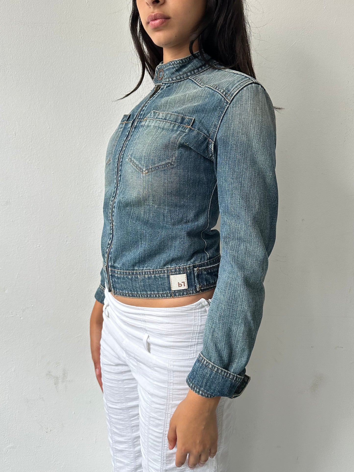 90's Moto Denim Jacket∙ SIZE XS