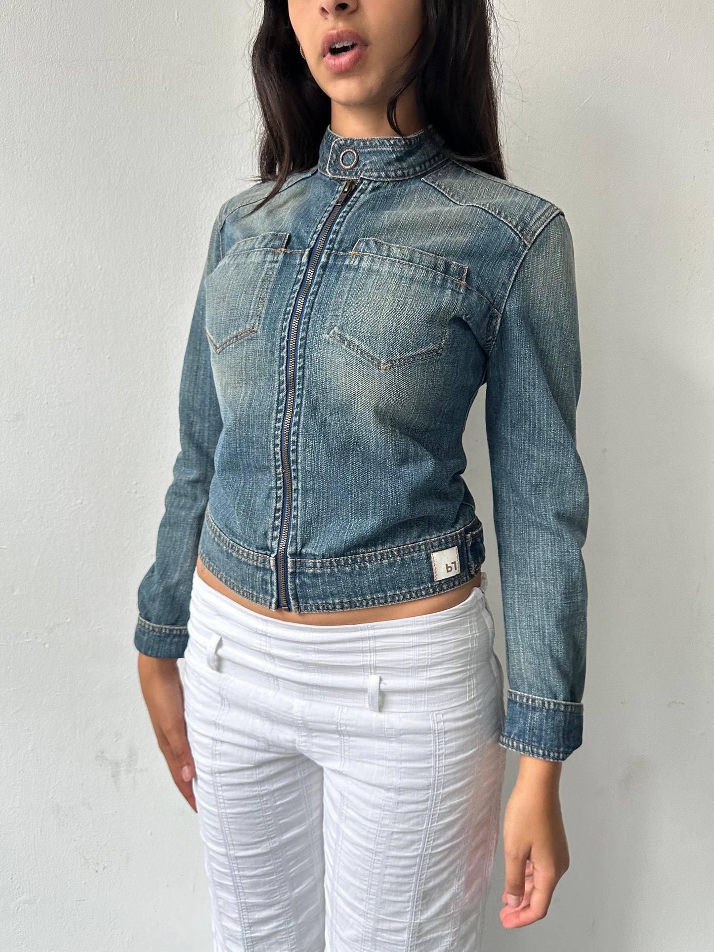 90's Moto Denim Jacket∙ SIZE XS