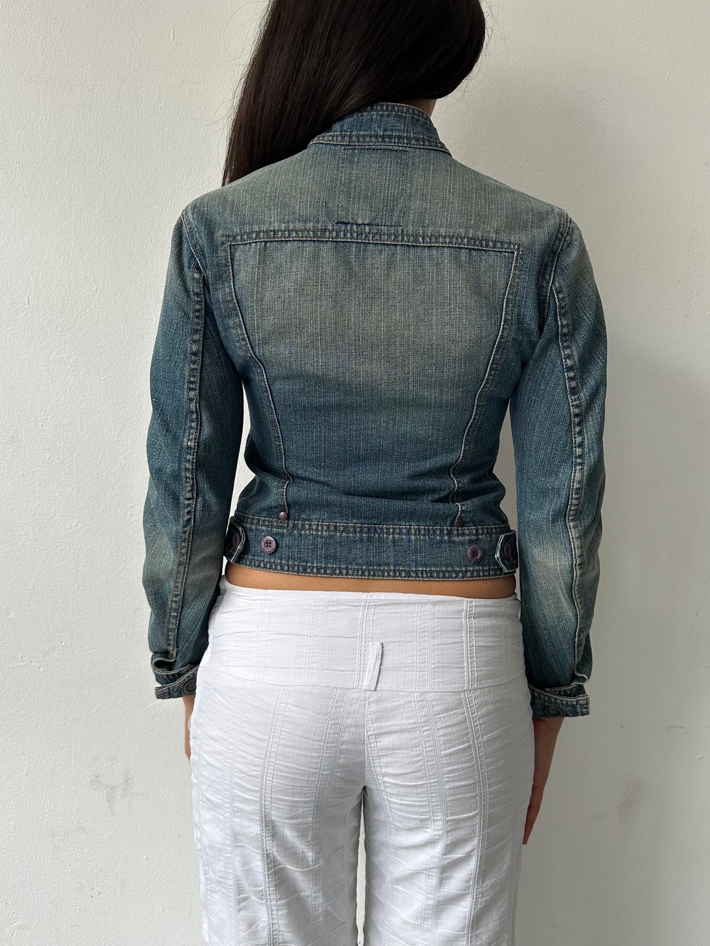 90's Moto Denim Jacket∙ SIZE XS