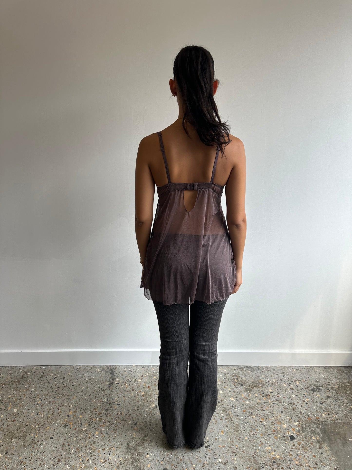 brown + pink babydoll dress ⋆ size s