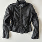 RUCHED LEATHER MOTO JACKET ◦ SIZE S