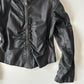 RUCHED LEATHER MOTO JACKET ◦ SIZE S