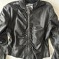 RUCHED LEATHER MOTO JACKET ◦ SIZE S