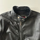 RUCHED LEATHER MOTO JACKET ◦ SIZE S