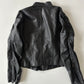 RUCHED LEATHER MOTO JACKET ◦ SIZE S