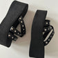 PLATFORM STUDDED SANDALS ◦ UK SIZE 4.5