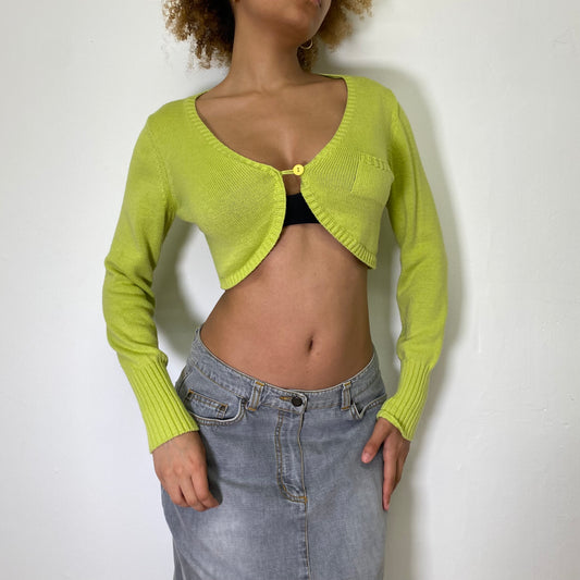 90's Green Knit Cardigan - Size S