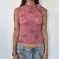 Mesh Polka Dot Scarf Top - Size XS/S
