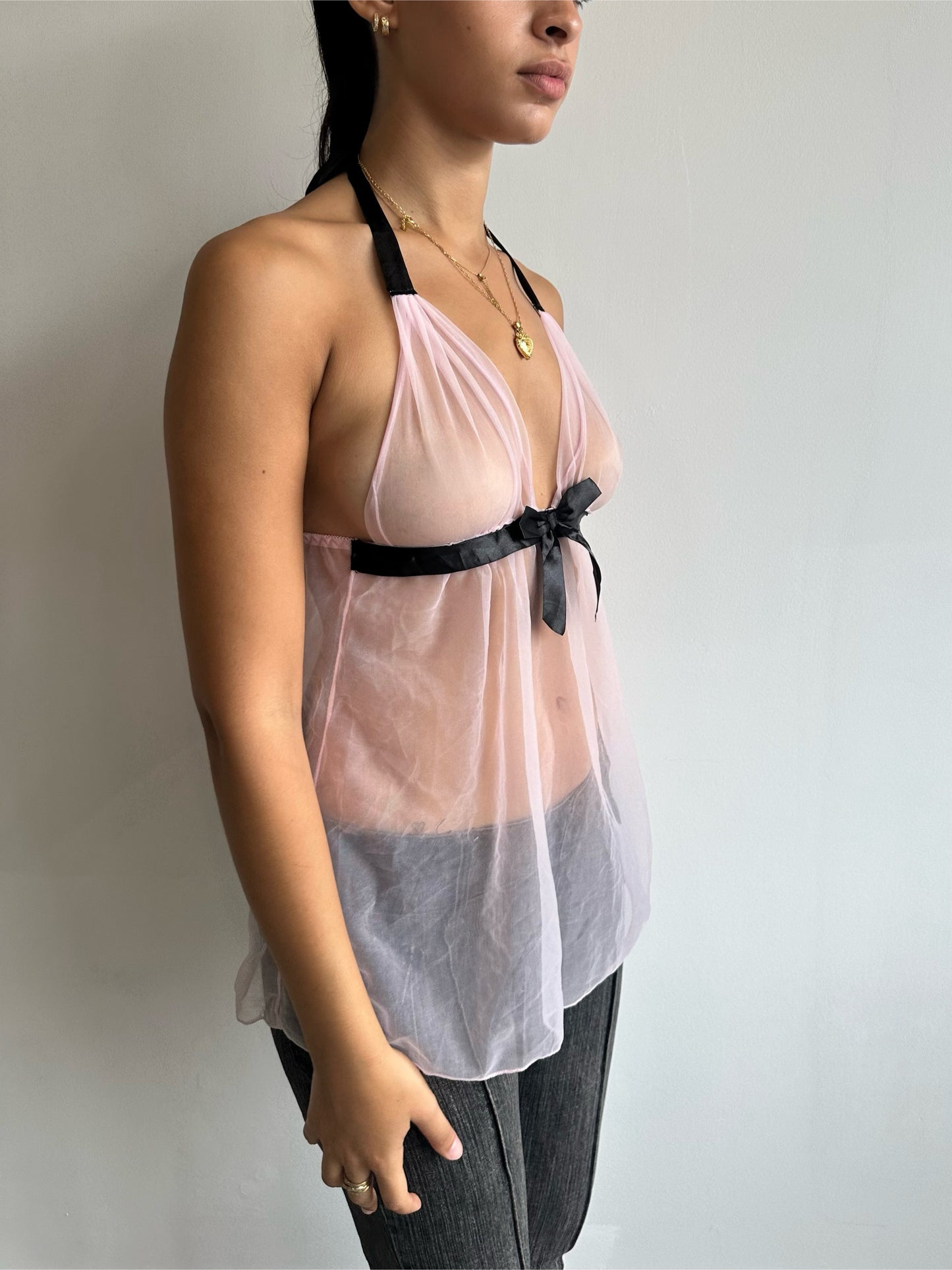 sheer halter neck top ⋆ size s