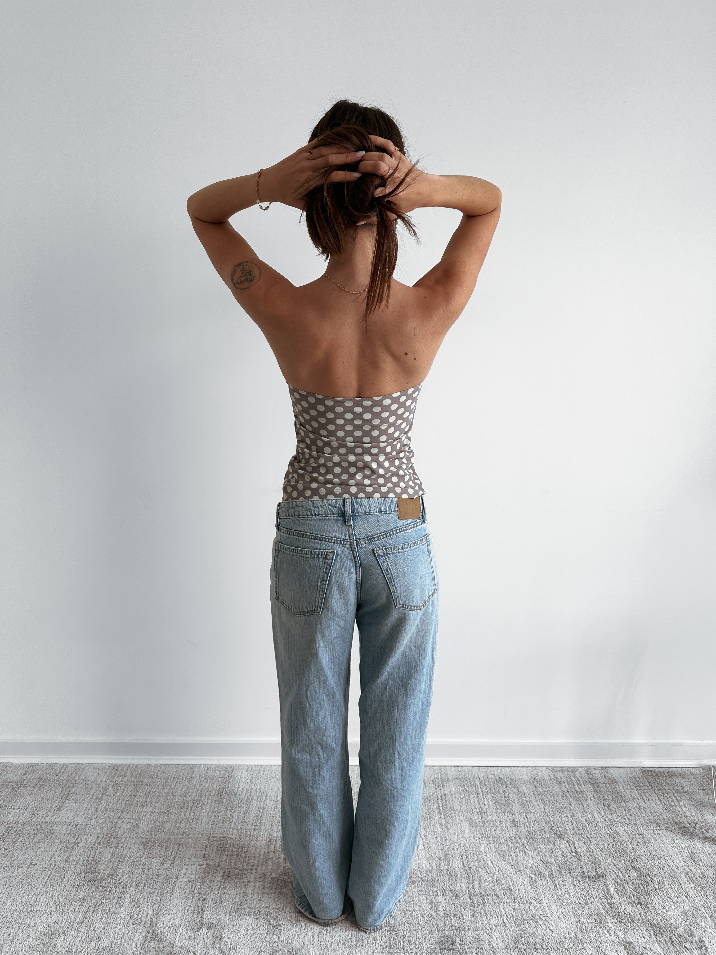 polka dot tube top / size s