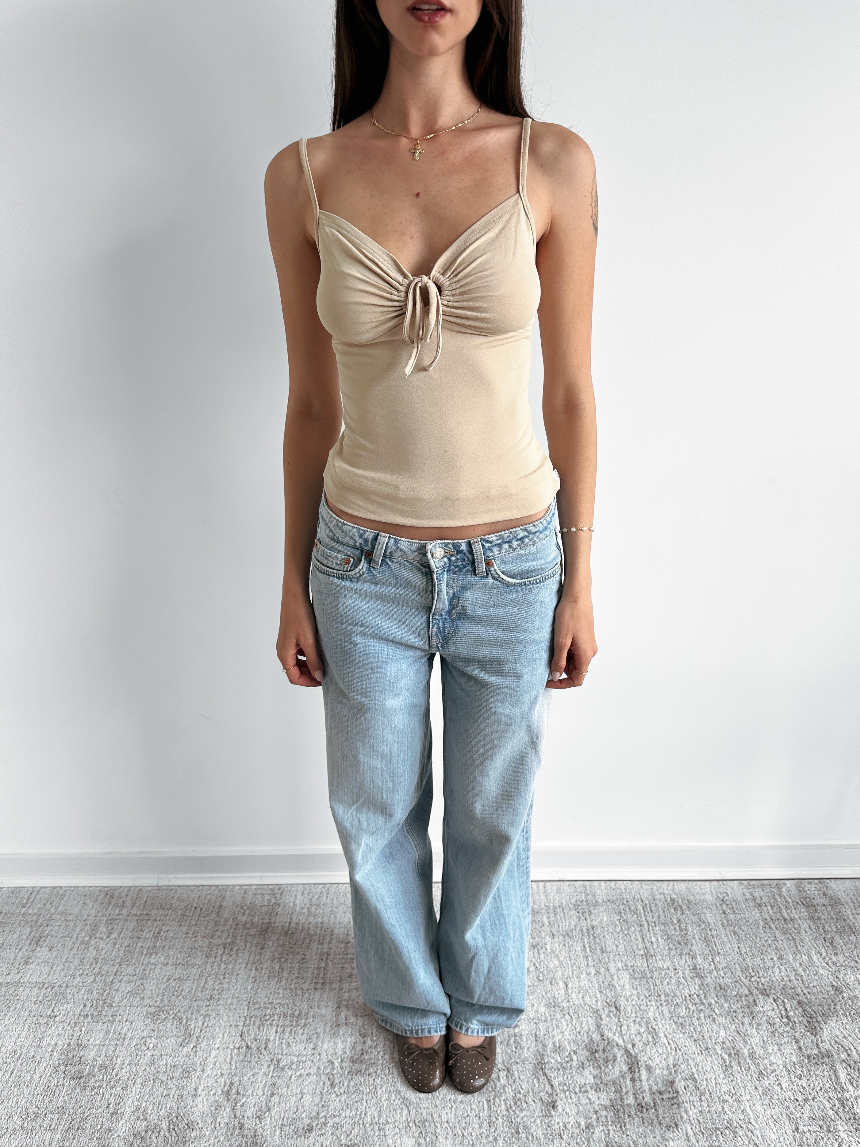 ruched cami top / size s