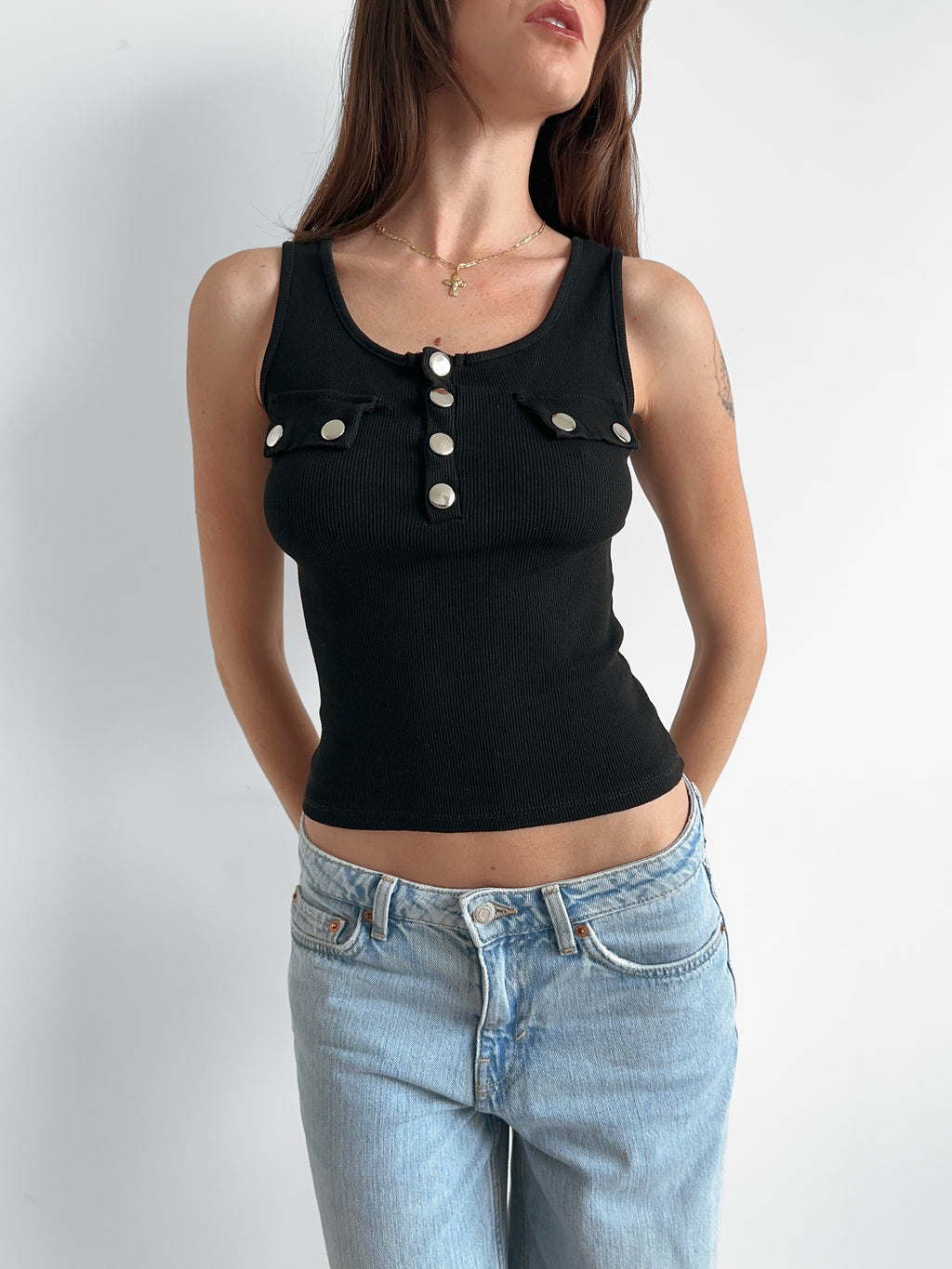 studded tank top / size s