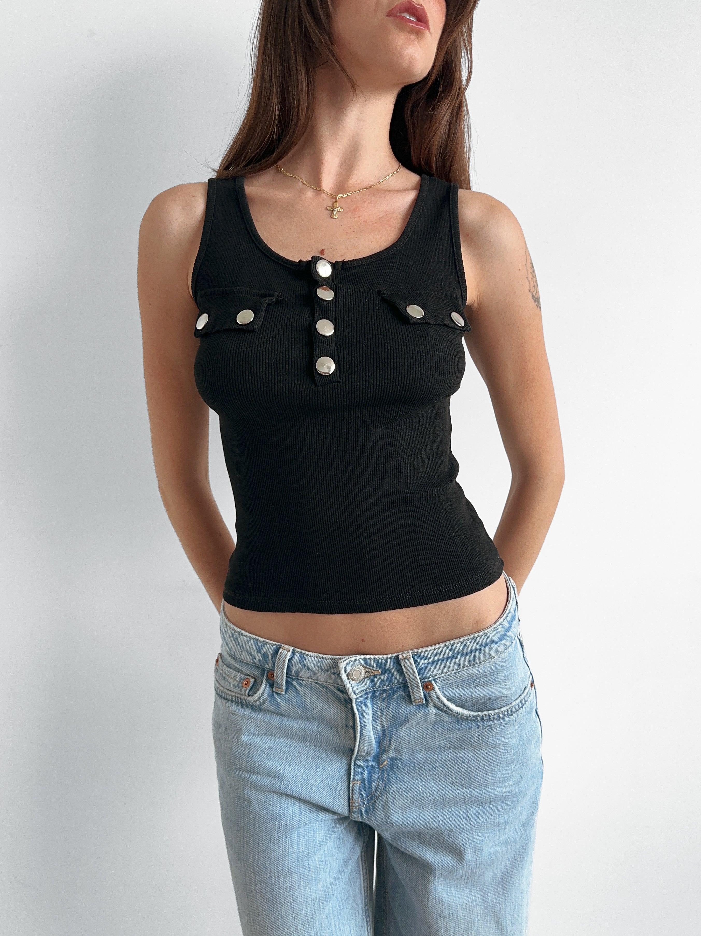 studded tank top / size s
