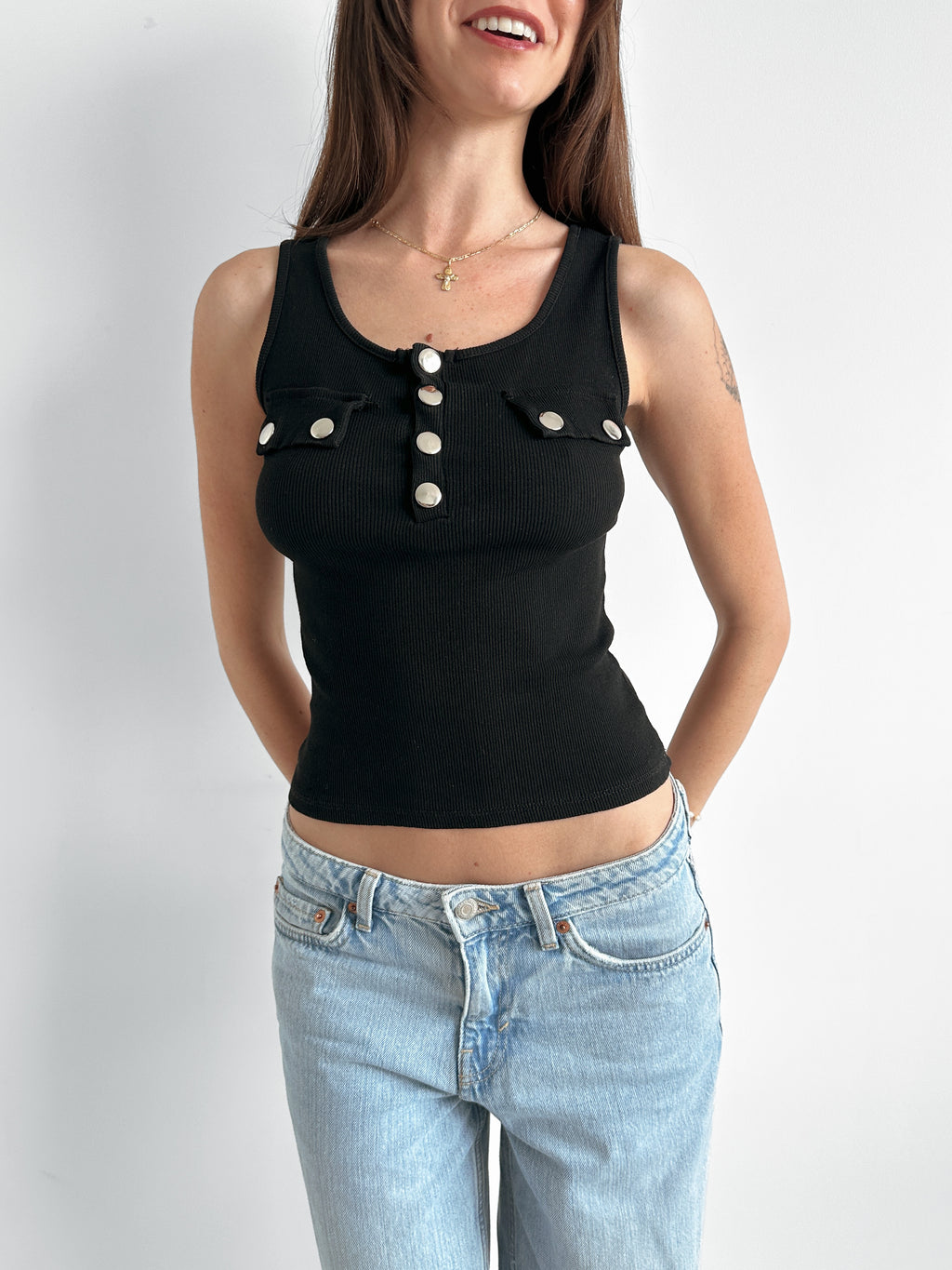 studded tank top / size s