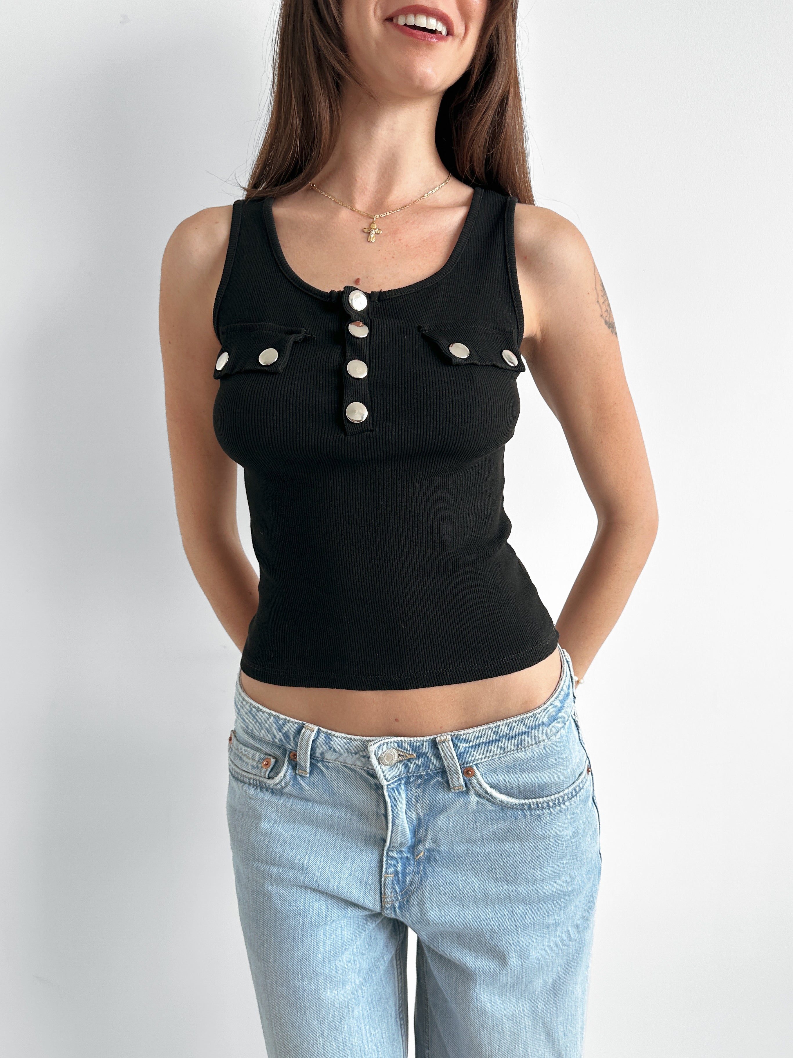 studded tank top / size s