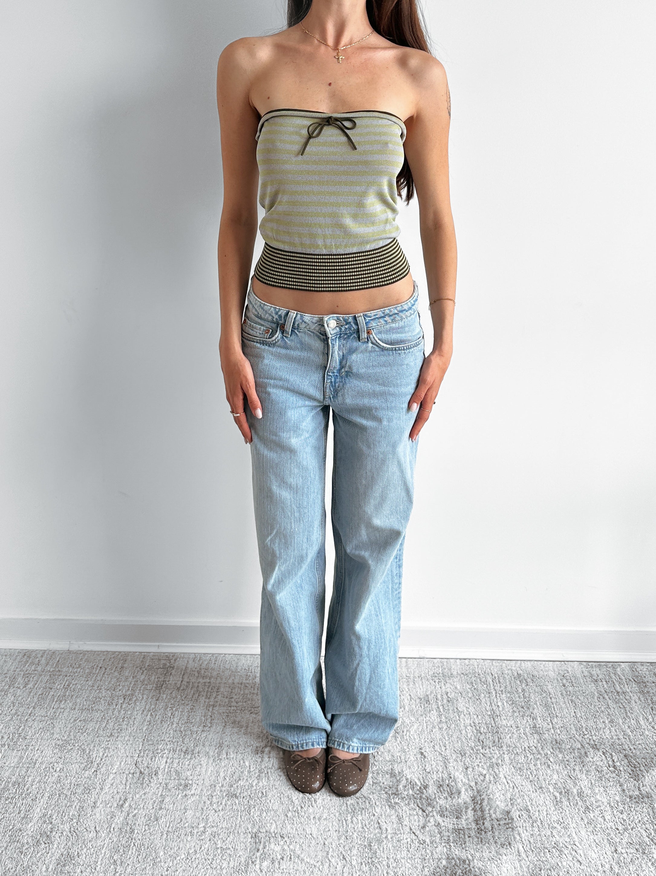 stripe tube top / size s