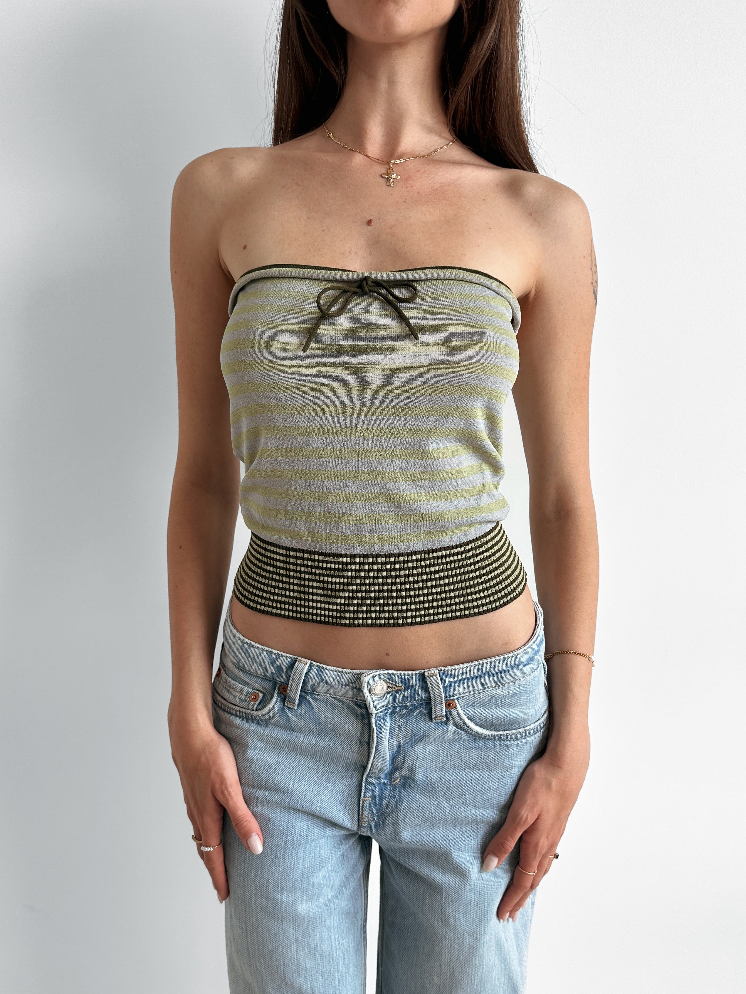 stripe tube top / size s