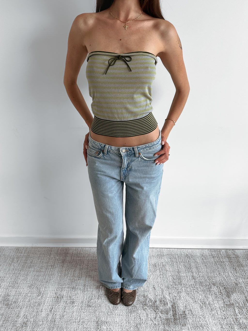 stripe tube top / size s