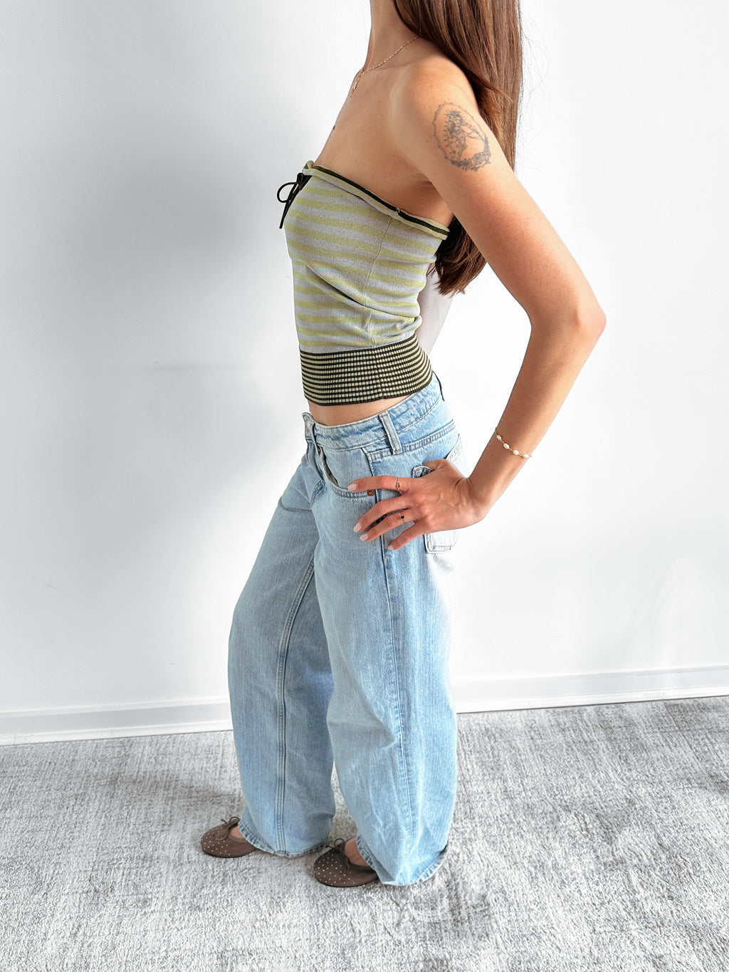 stripe tube top / size s