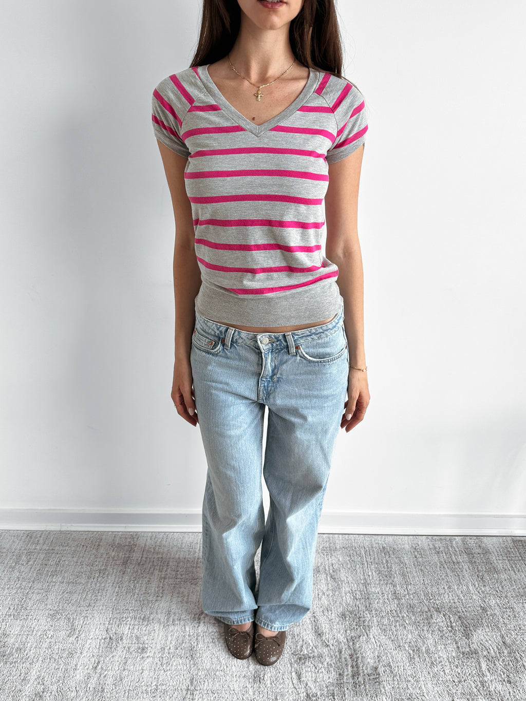 stripe tee / size s