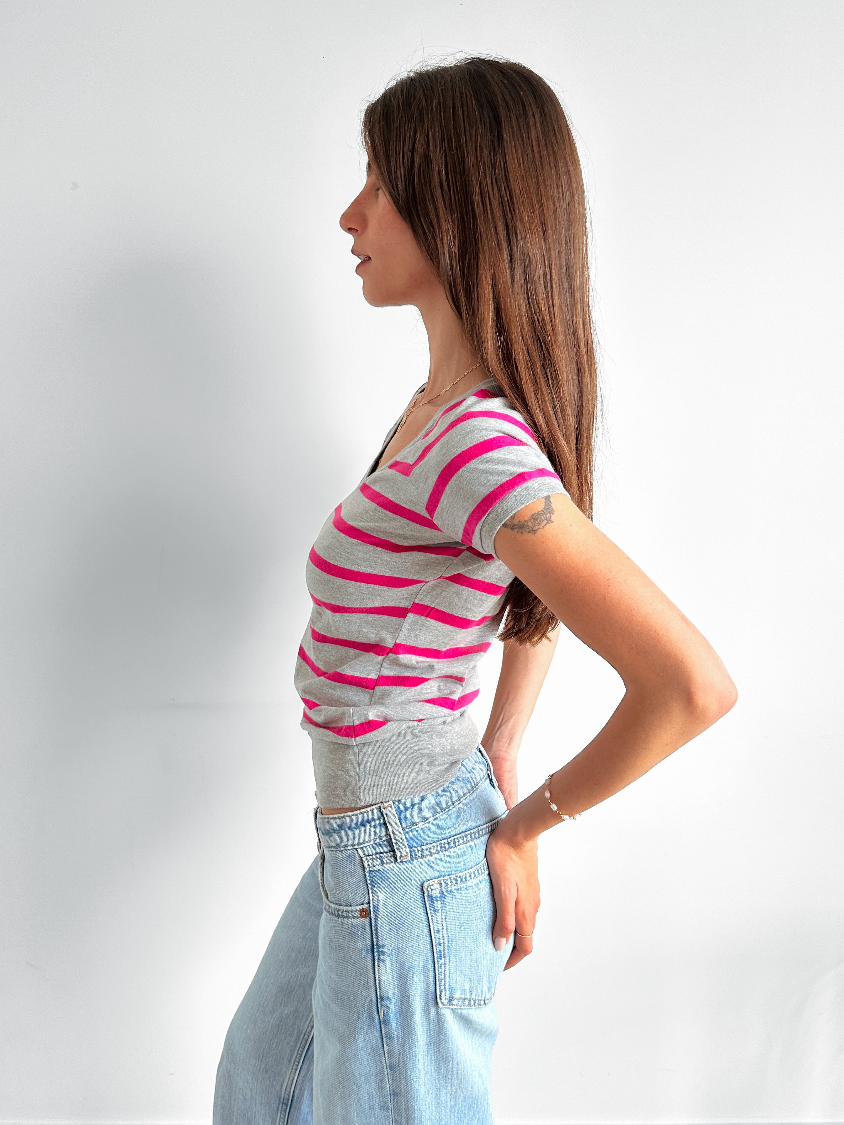 stripe tee / size s