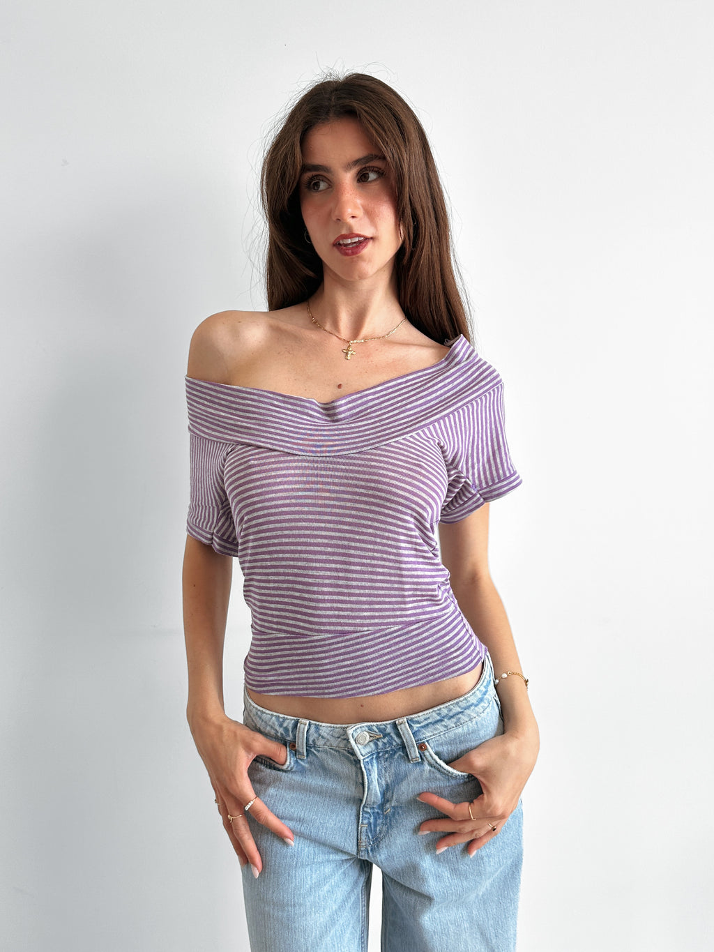 slouch stripe top / size s