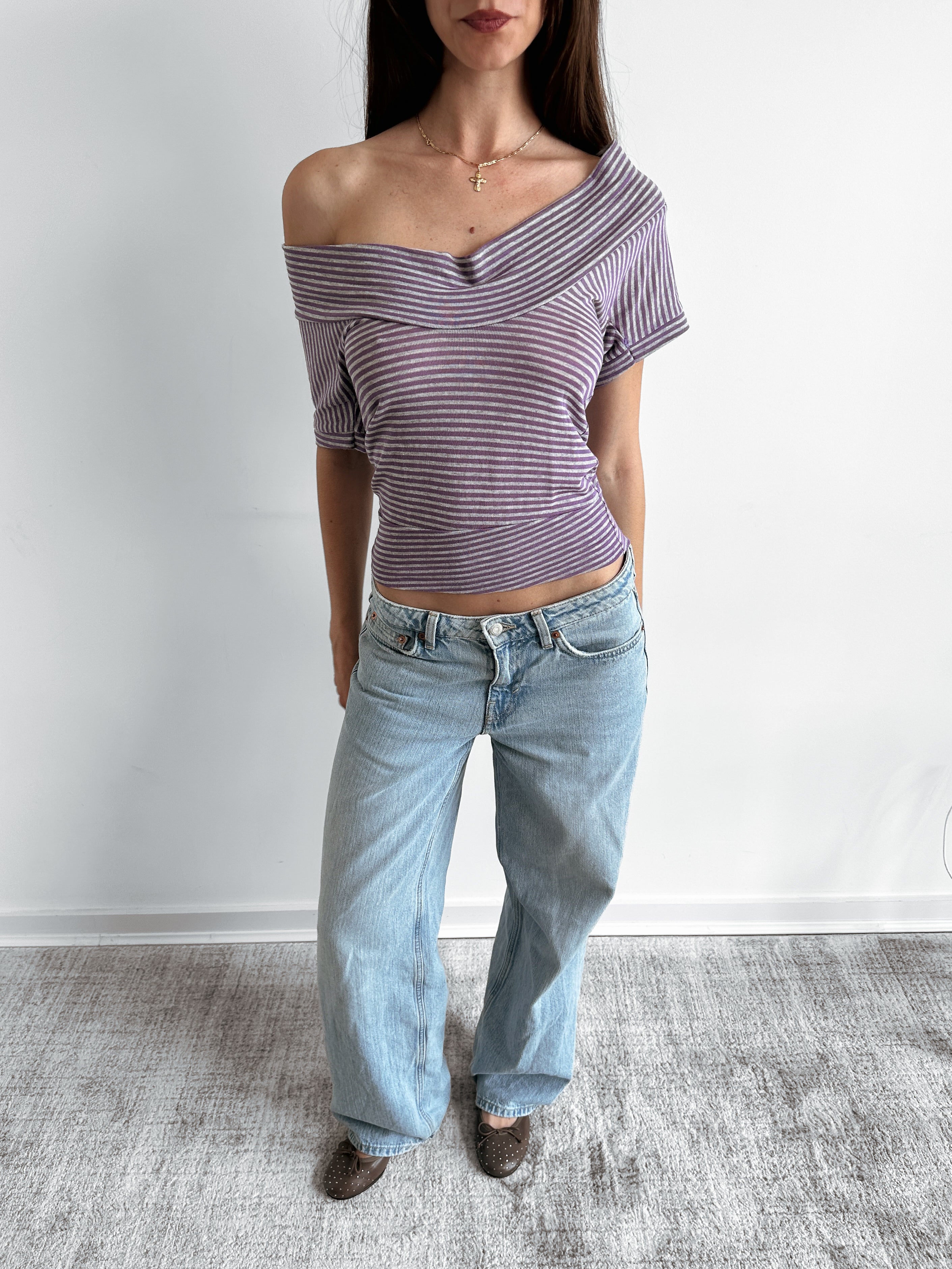 slouch stripe top / size s