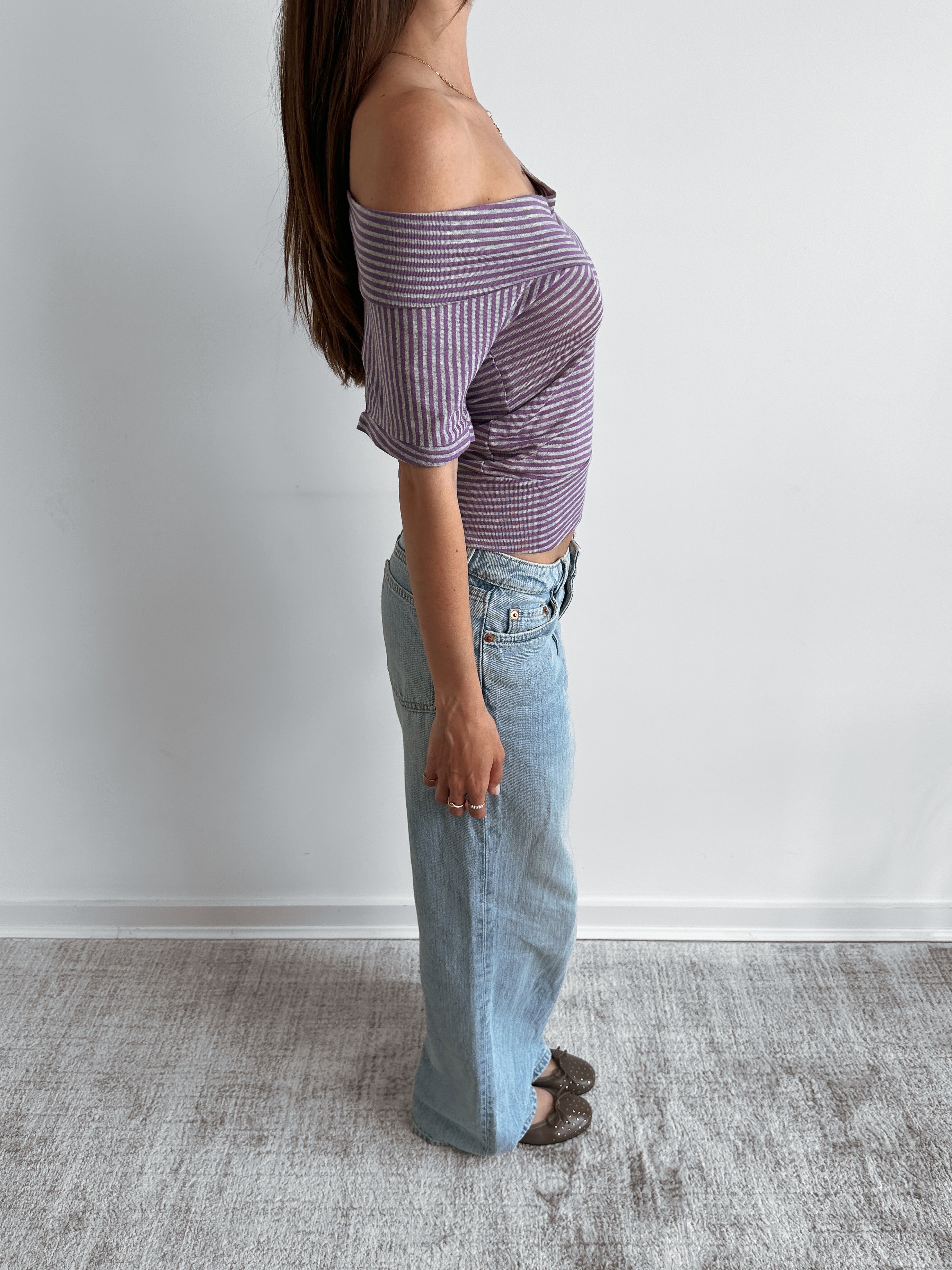 slouch stripe top / size s