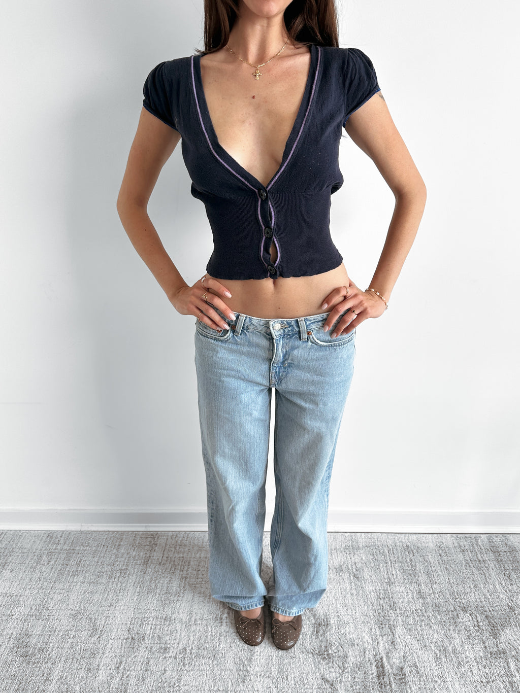 short sleeve cardigan / size s