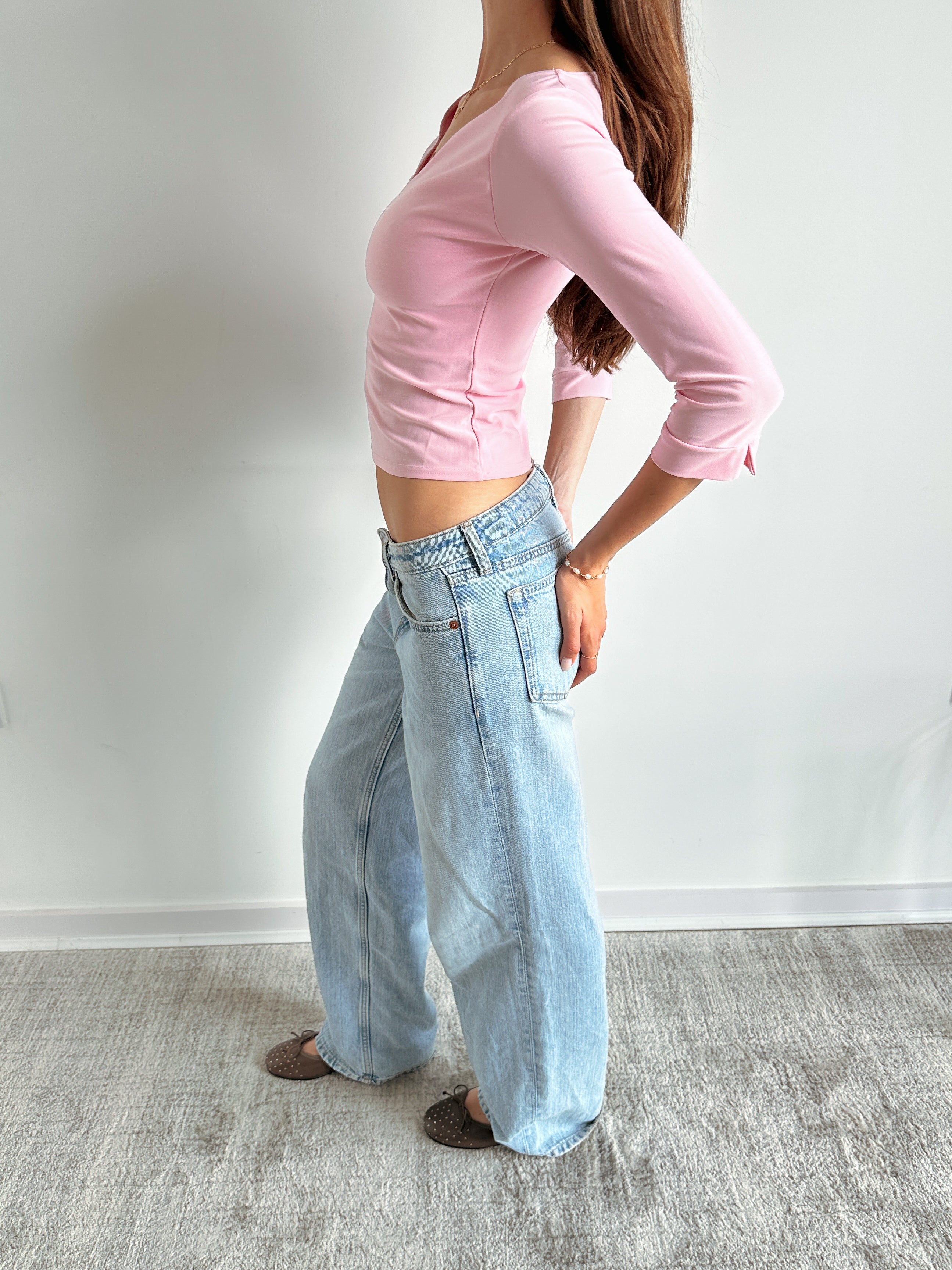 3/4 sleeve top / size s