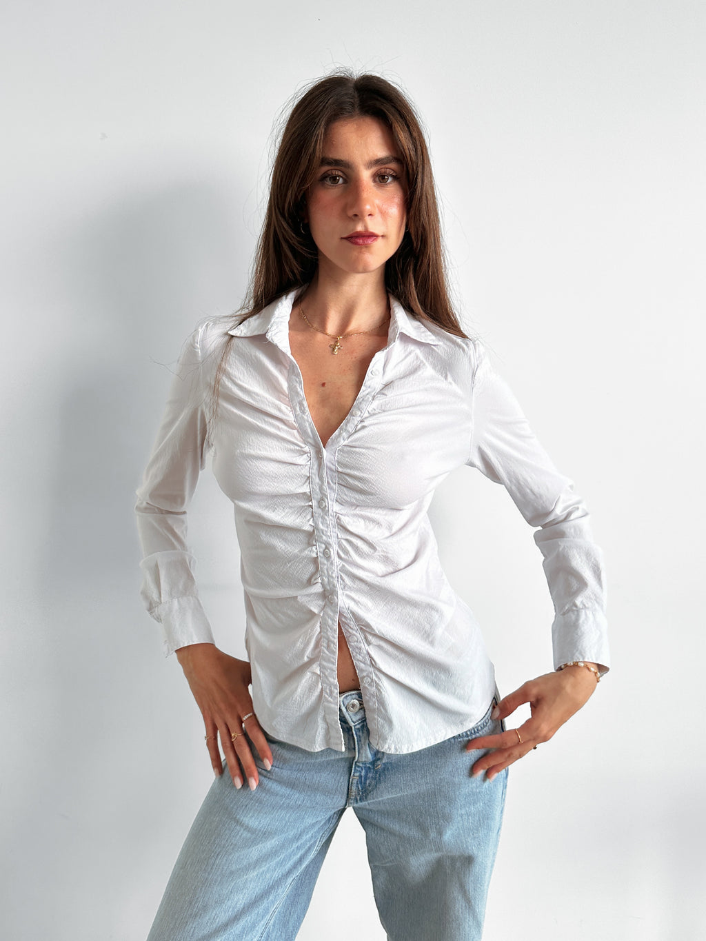 gathered shirt / size s