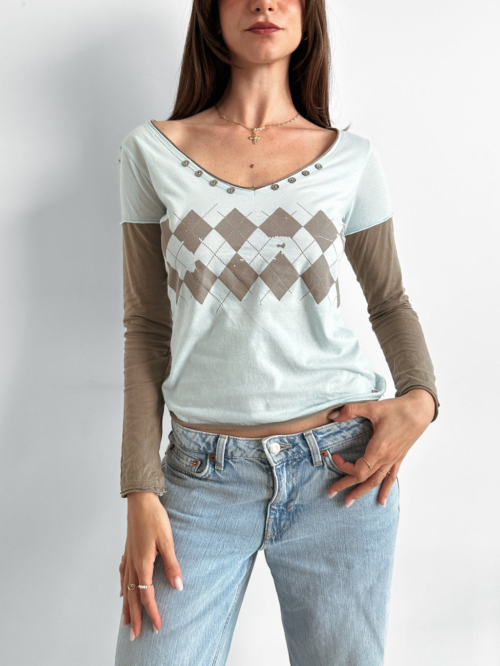 slouch layered top / size s