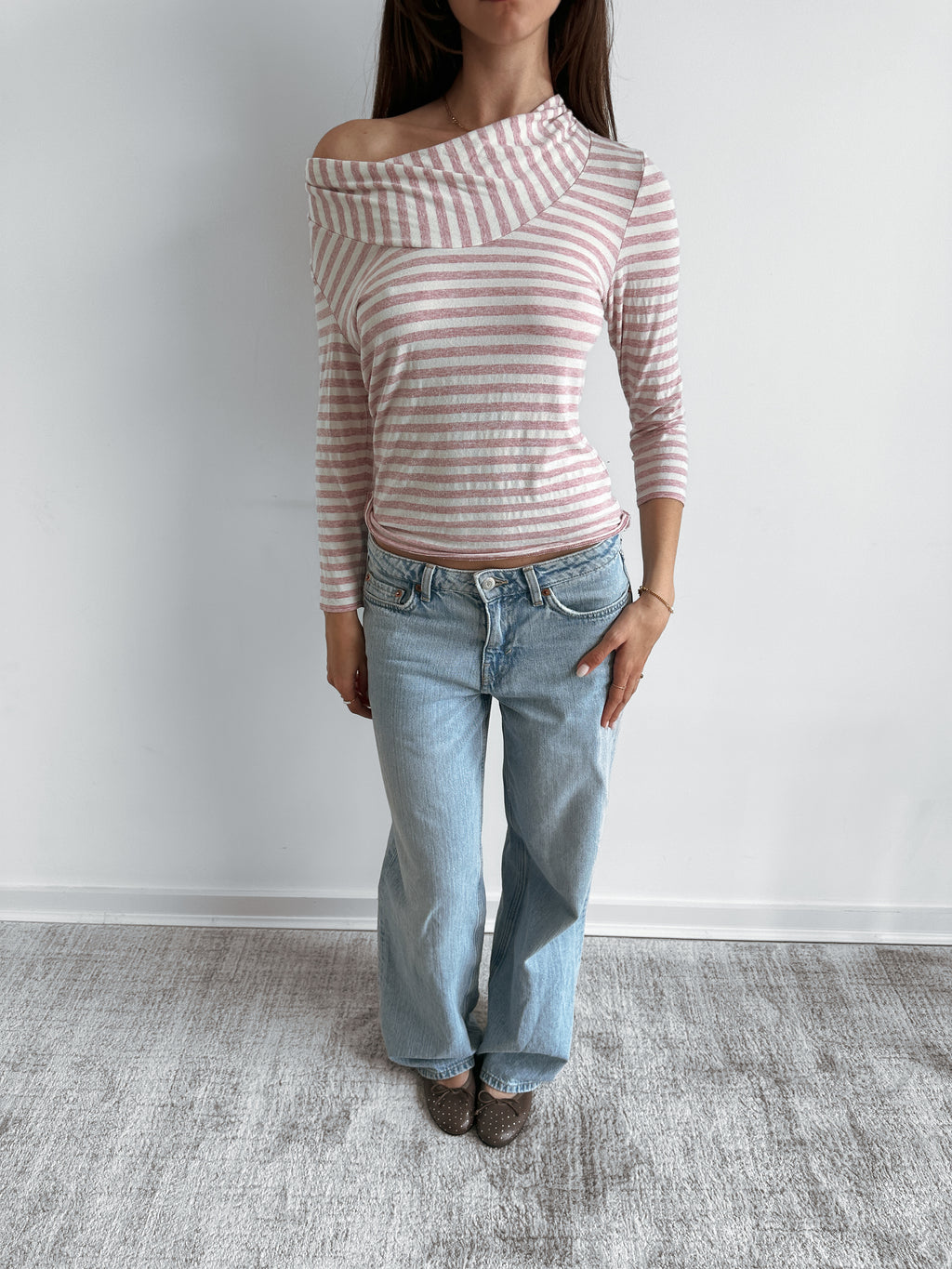 slouch stripe top / size s