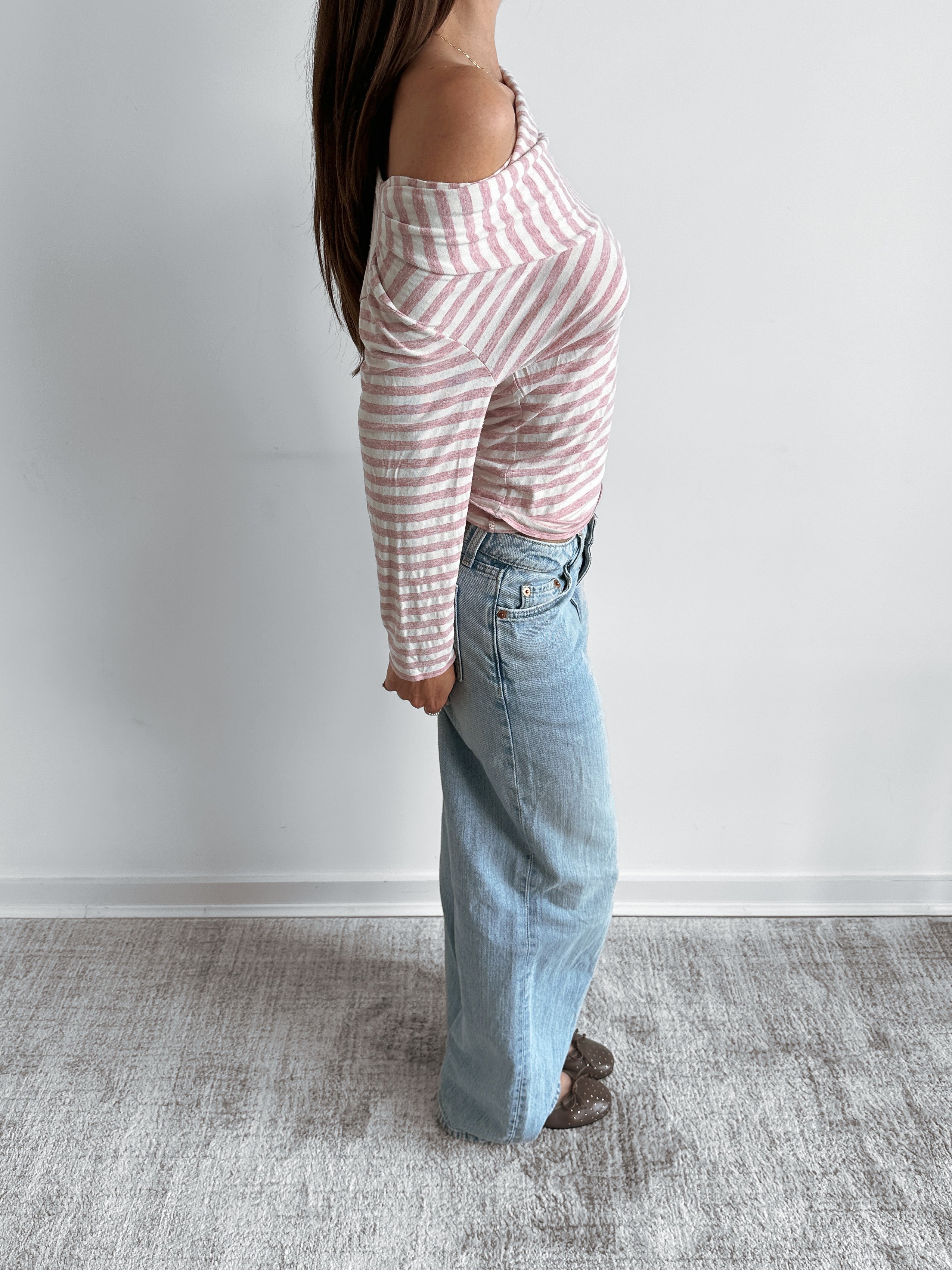 slouch stripe top / size s
