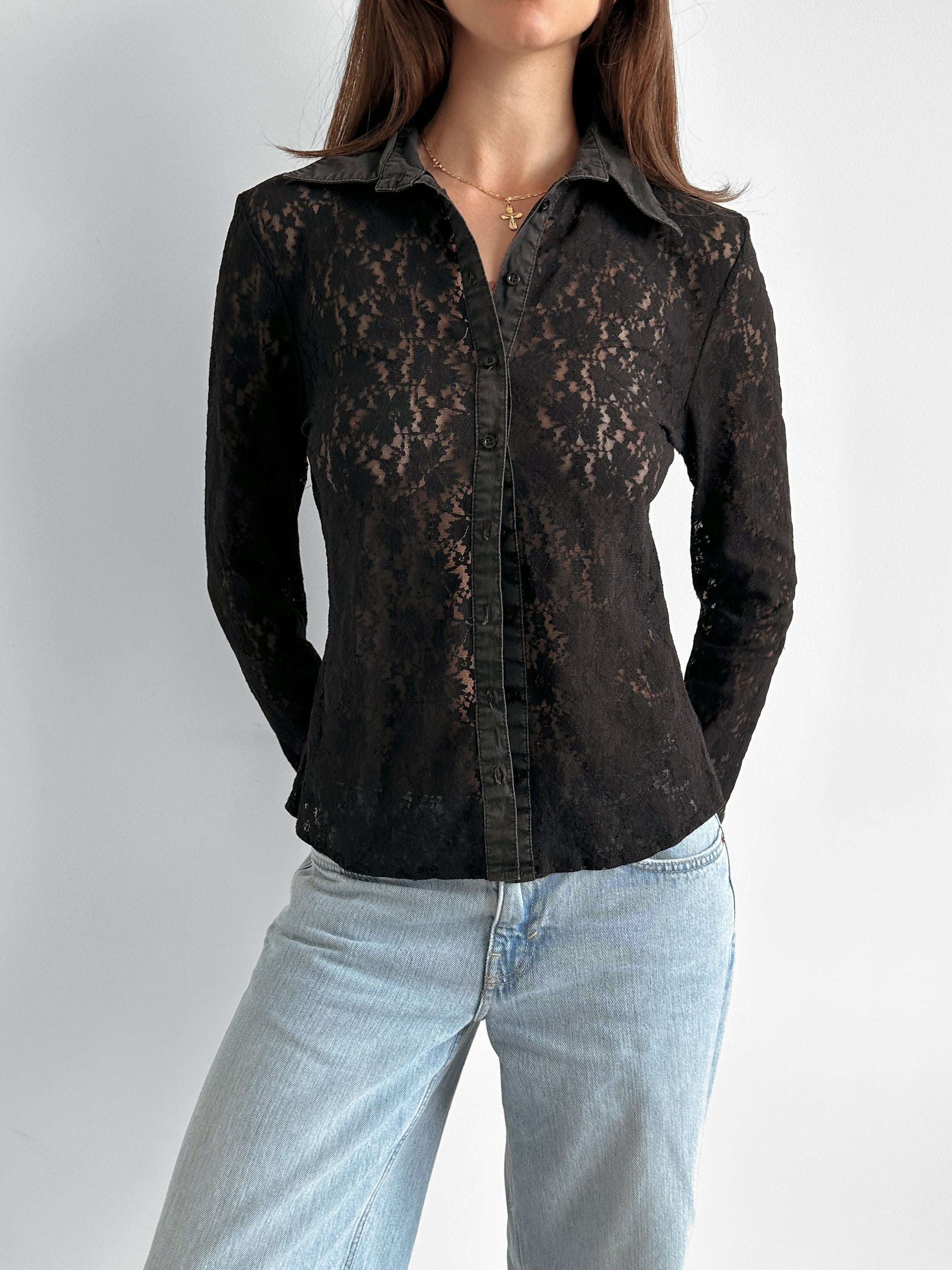 lace shirt / size s-m