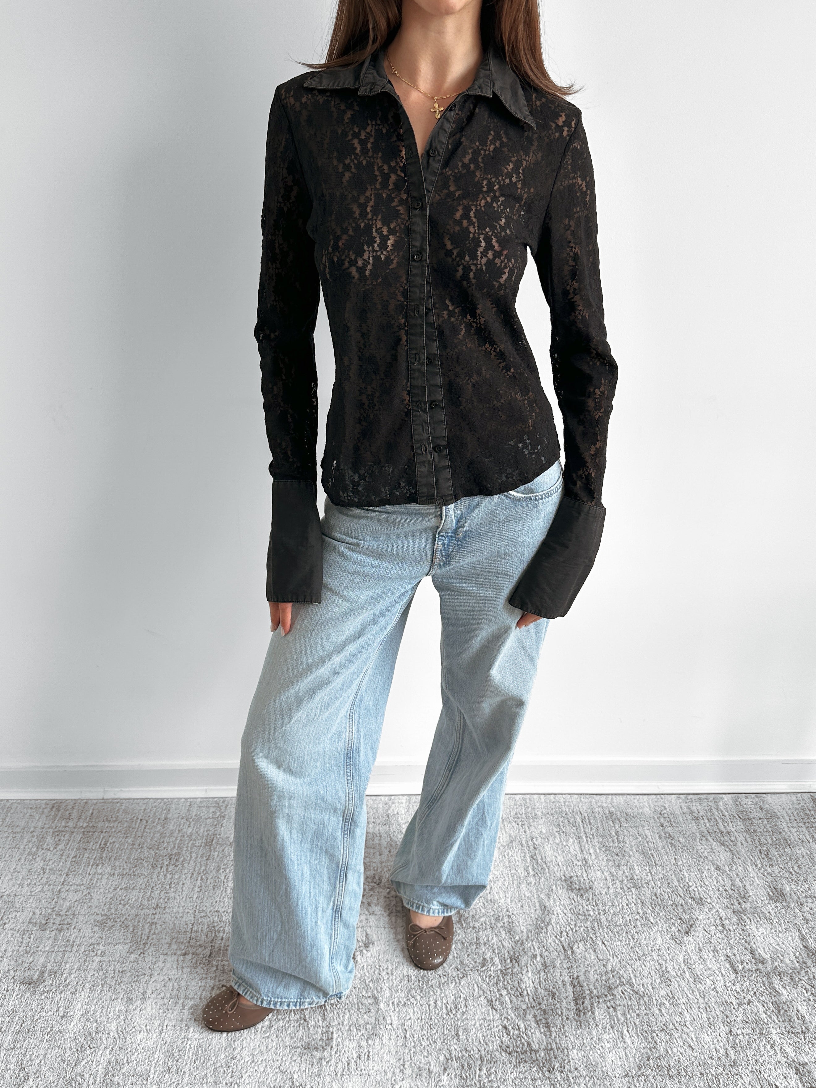lace shirt / size s-m