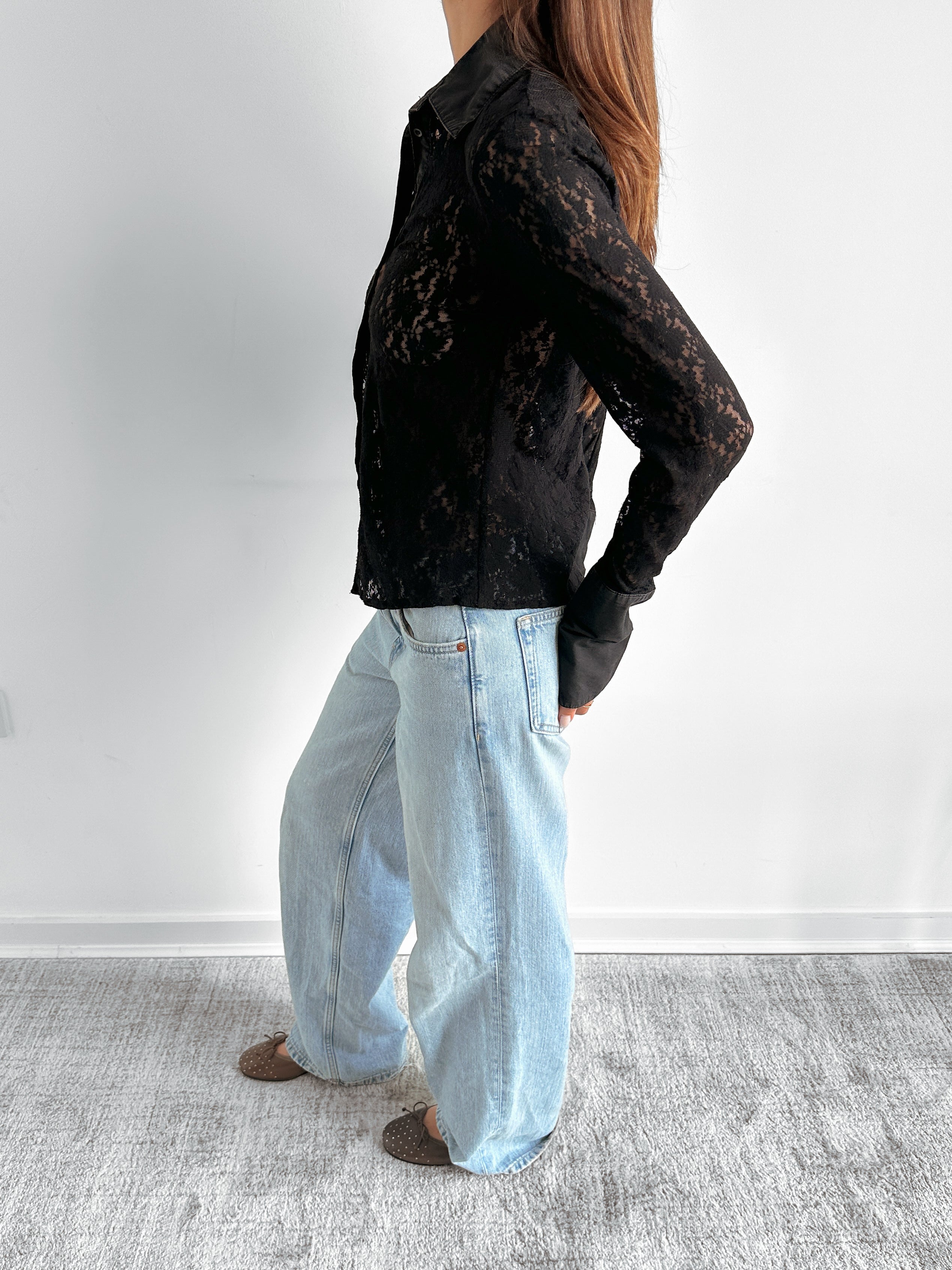 lace shirt / size s-m
