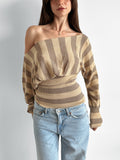 stripe batwing knit / size s-m