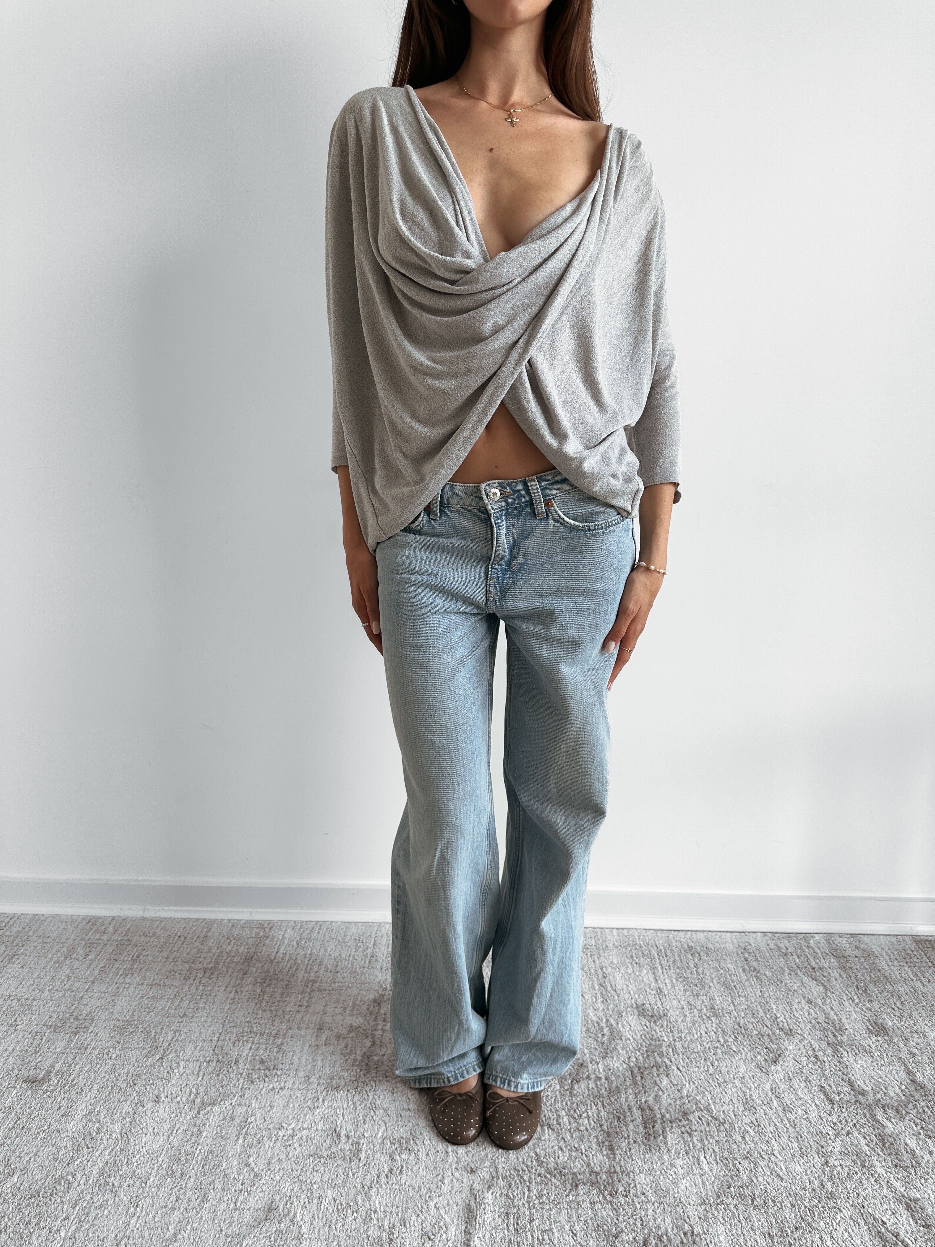 draped asymmetric knit / size s-m