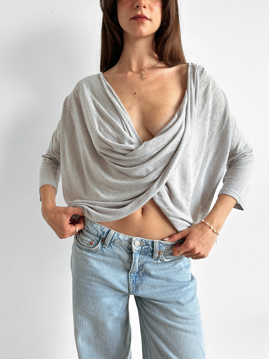 draped asymmetric knit / size s-m