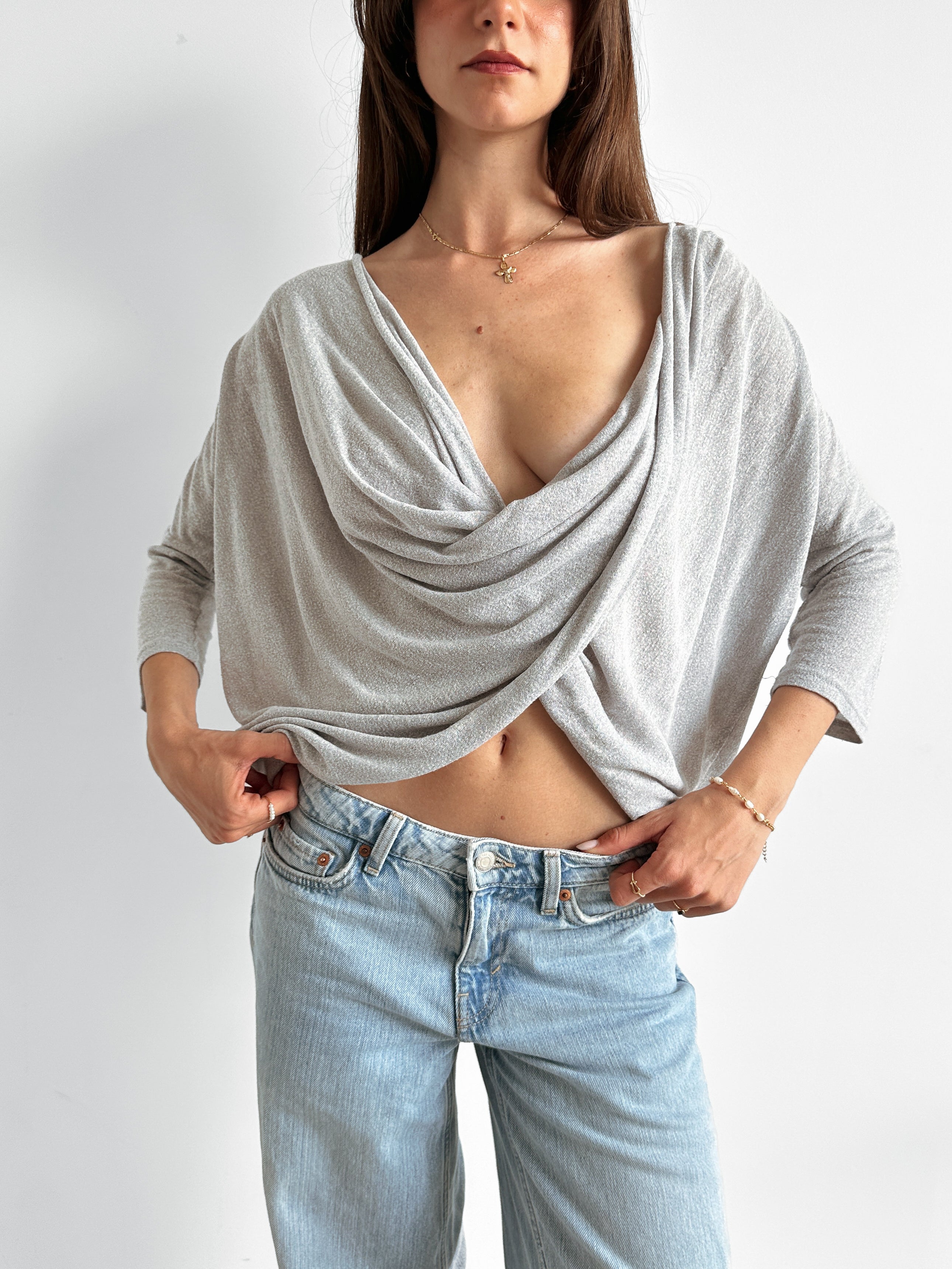 draped asymmetric knit / size s-m