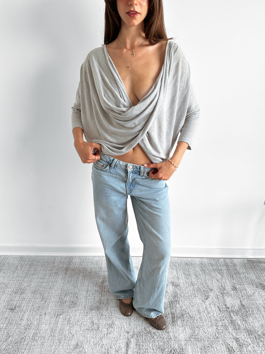 draped asymmetric knit / size s-m
