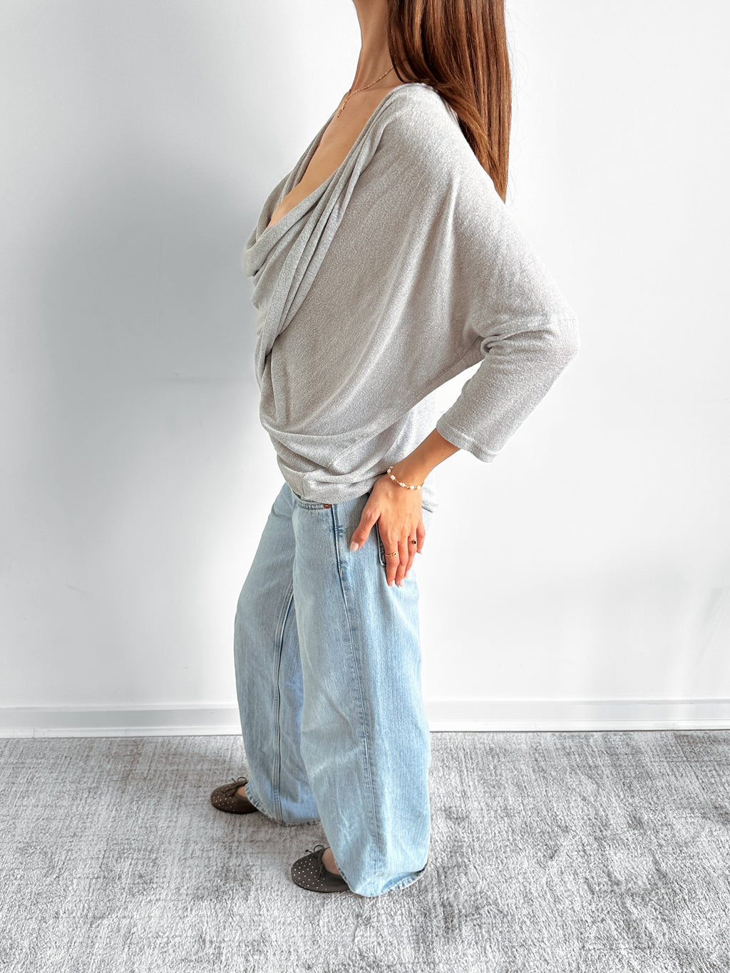 draped asymmetric knit / size s-m