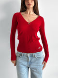 o-ring v neck jumper / size xs-s