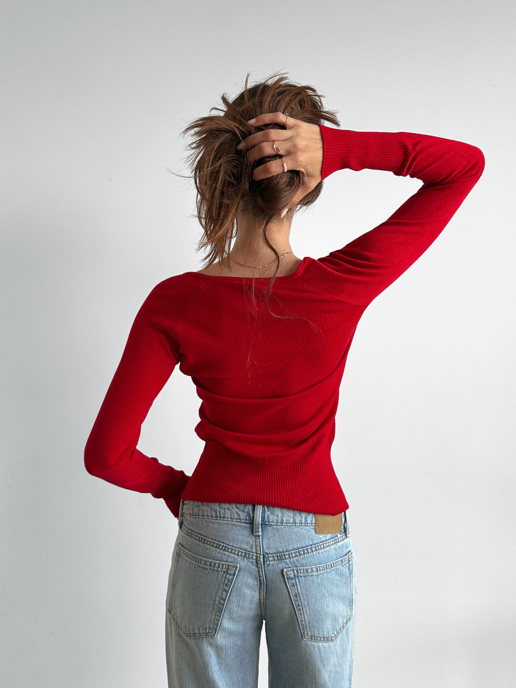 o-ring v neck jumper / size xs-s