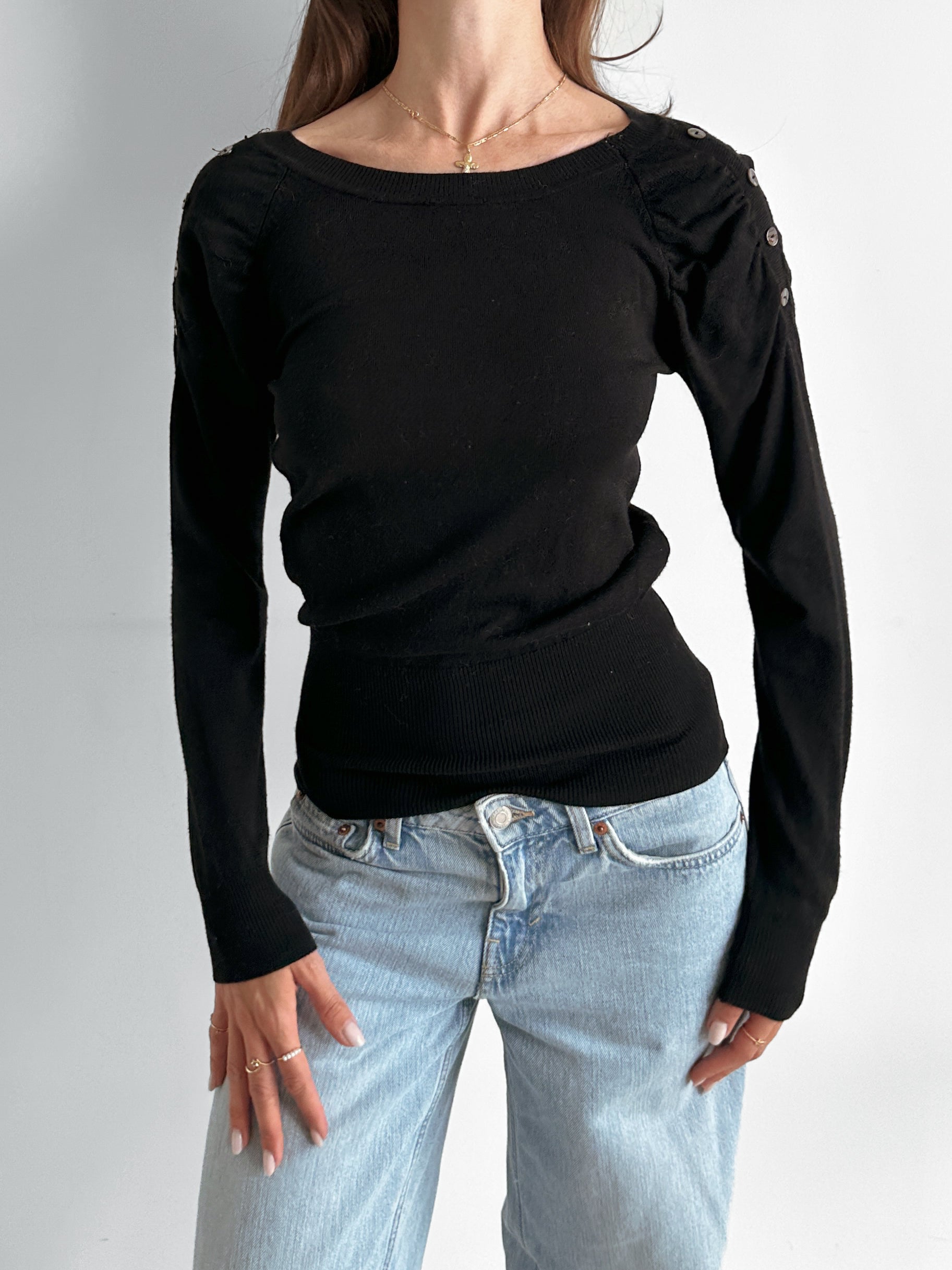 ruched button jumper / size s