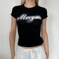 Morgan Cursive Baby Tee ⋆ Size S