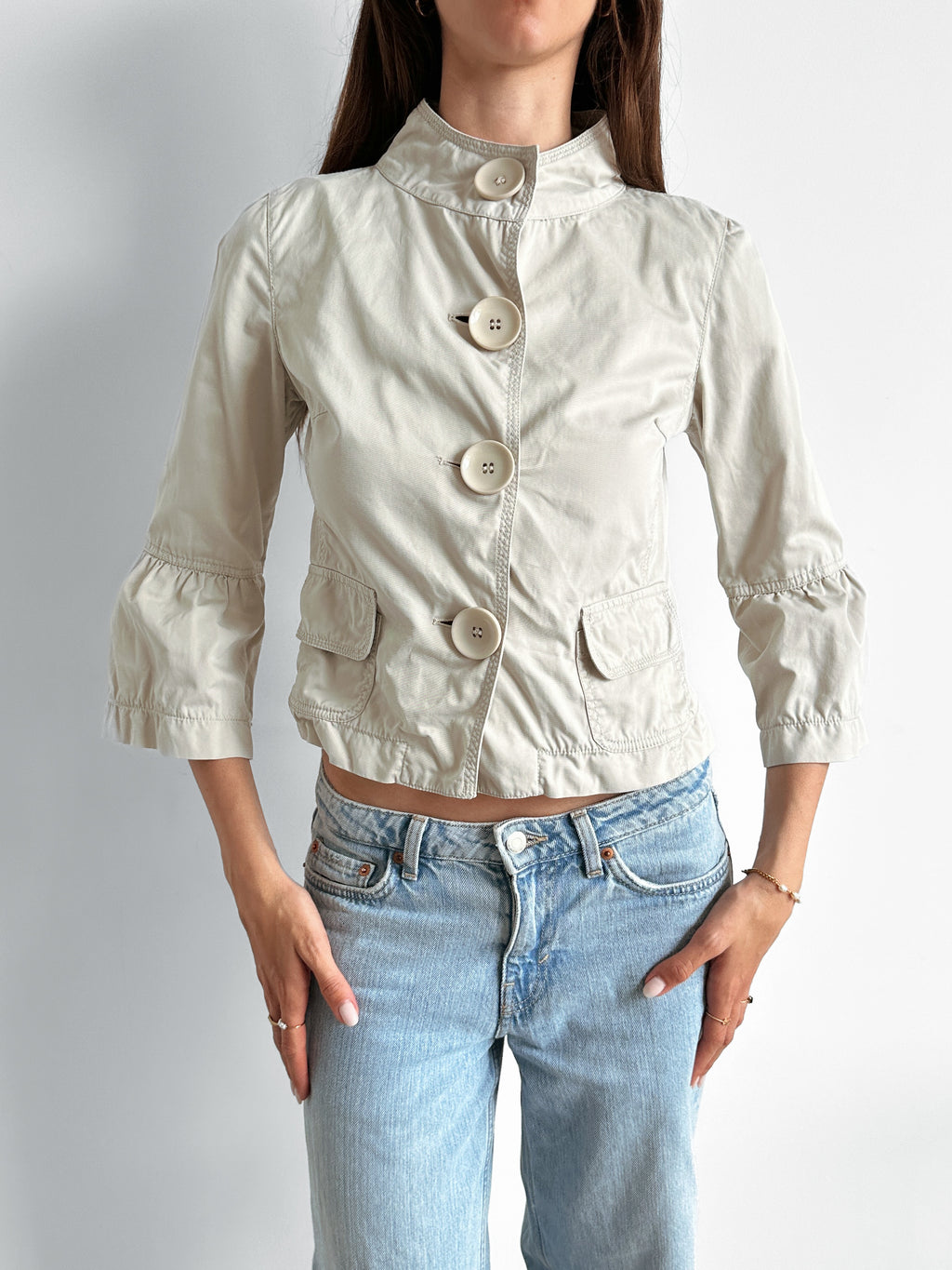 3/4 sleeve pea coat / size s