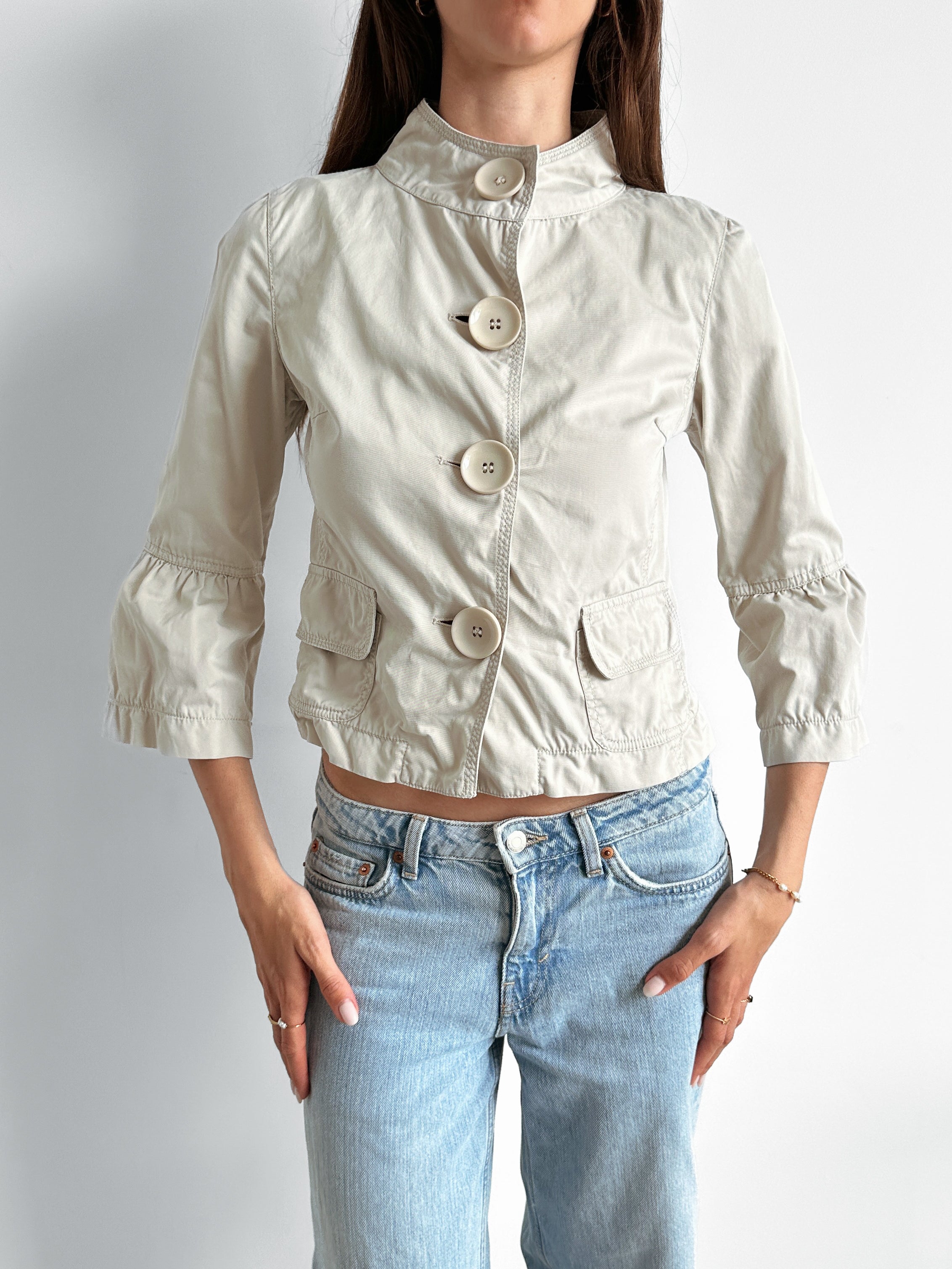 3/4 sleeve pea coat / size s